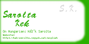 sarolta kek business card